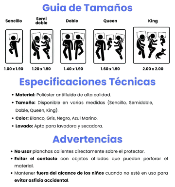 PROTETOR DE COLCHÓN IMPERMEABLE PREMIUM Y LLEVATE 2 FUNDAS GRATIS